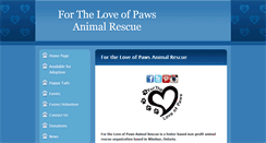 Desktop Screenshot of fortheloveofpawsanimalrescue.com