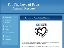 Tablet Screenshot of fortheloveofpawsanimalrescue.com